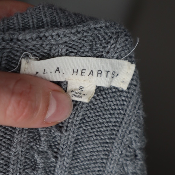LA Hearts Knit Cropped Sweater Grey Size Small - Picture 4 of 4